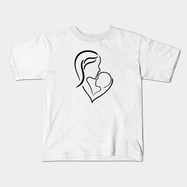 Mom and child Kids T-Shirt by grafart